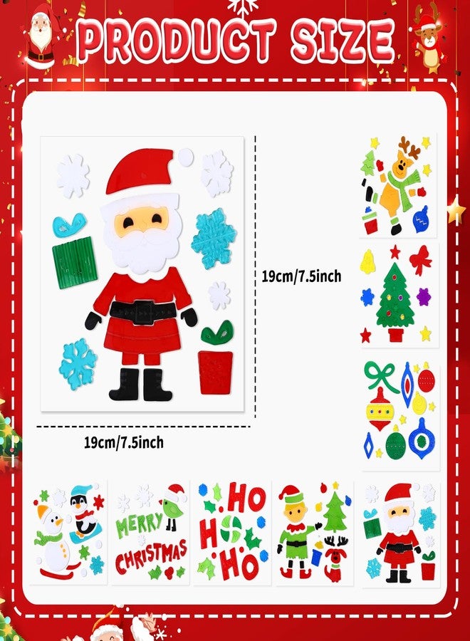 MARFOREVER 8 Sheets Christmas Window Gel Clings Stickers Reusable Xmas Santa Claus Snowman Snowflake Penguin Tree Window Thick Gel Clings Decals for Home Classroom Office Decor Party Supplies - Image 3